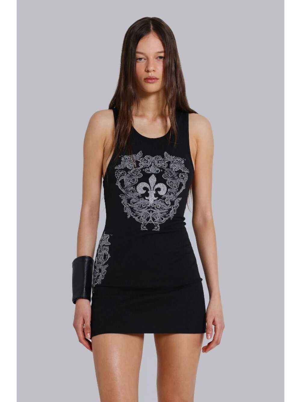 Rock Revival Jaded London Black Vest Rhinestone Embellished Dress Sz S